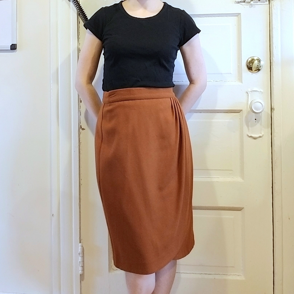 Pumpkin Orange Vintage Wrap Skirt
